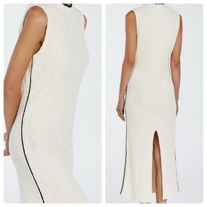 DISSH Sleeveless Cable Knit Dress Cream Size Large Designer Women Dress Beige